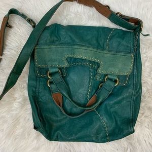 Lucky Abbey Road teal 100% lamb leather purse